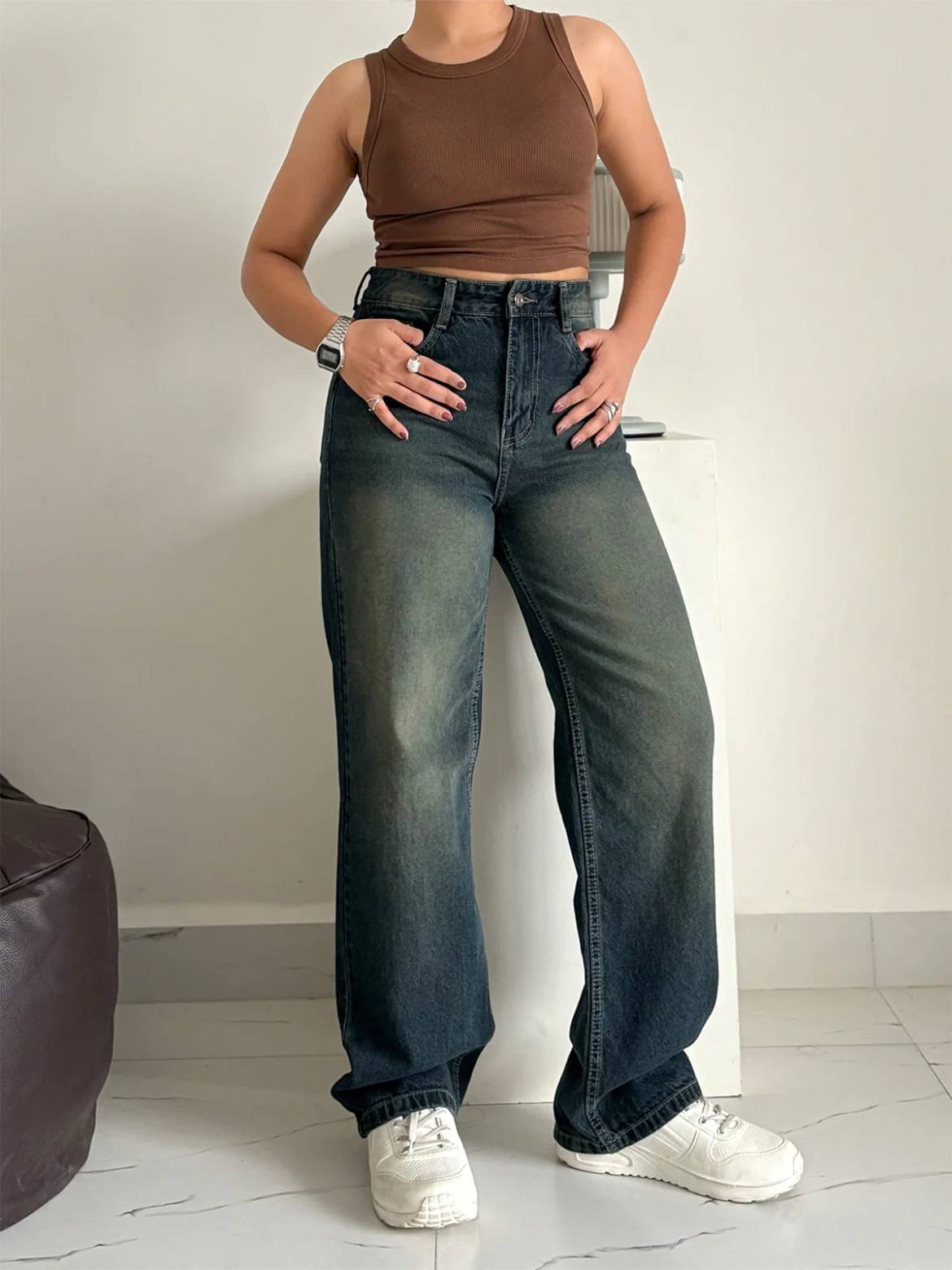     			Ds Fashion Women's Straight Fit High-Rise Jeans ( Green )