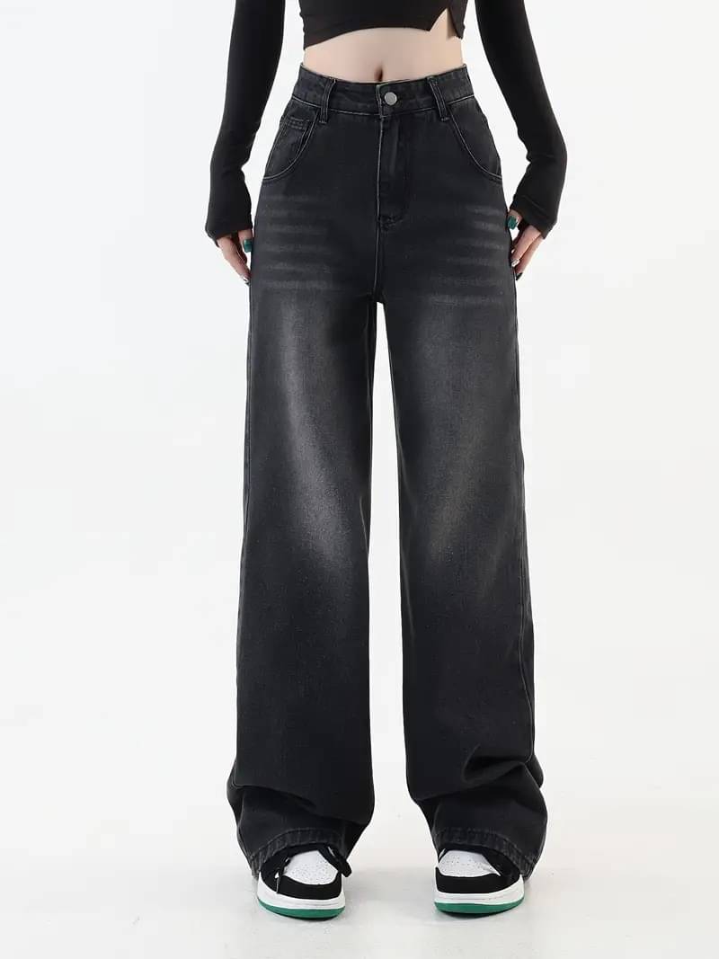     			Ds Fashion Women's Straight Fit High-Rise Jeans ( Black )