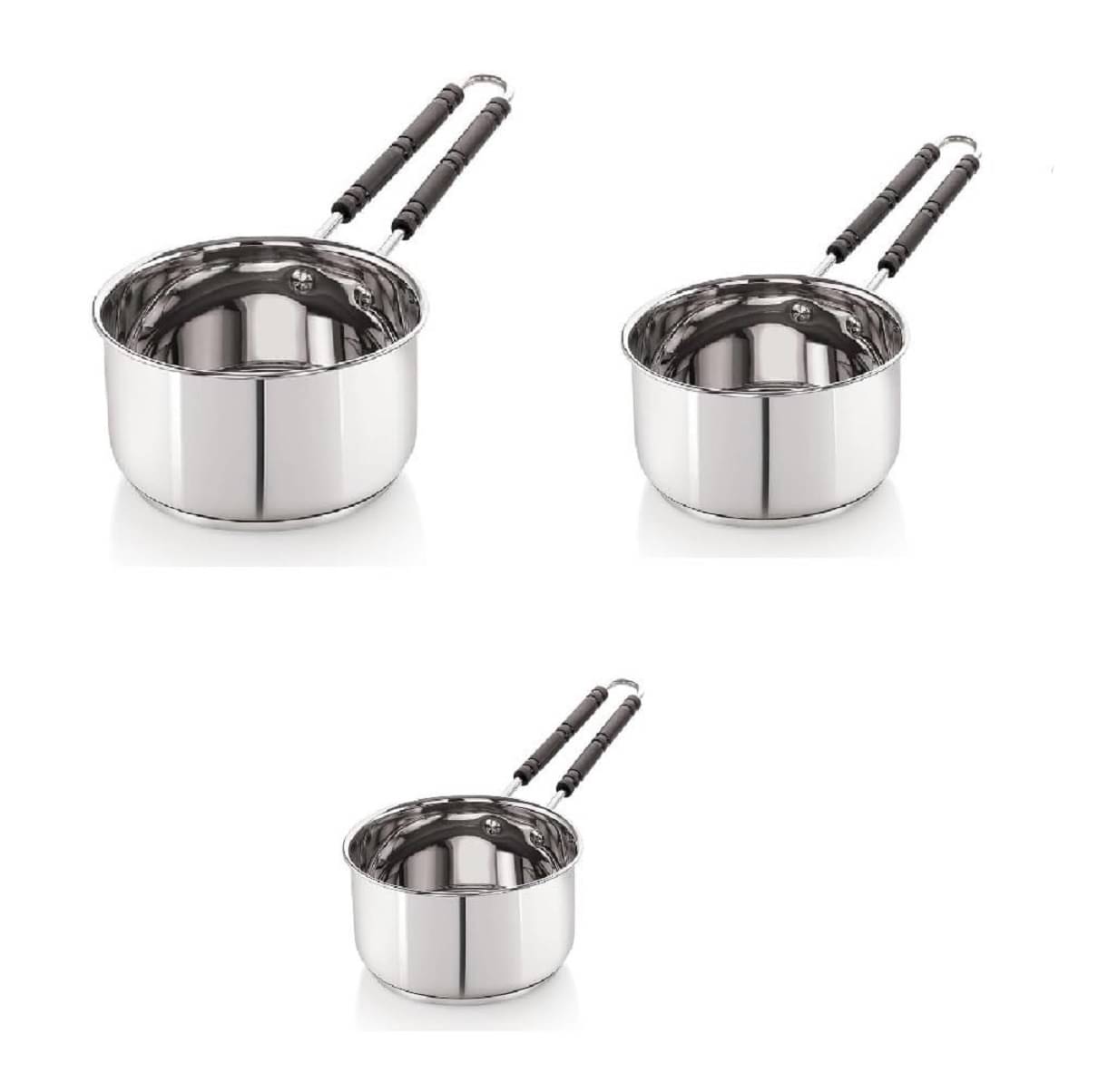 Dynore Sauce Pan Non Coated Stainless Steel Sauce Pan Induction Bottom without Lid 30 cm Diameter 1.7 Ltr Dynore Sauce Pan Non Coated Stainless Steel Sauce Pan Induction Bottom without Lid 30 cm Diameter 1.7 Ltr