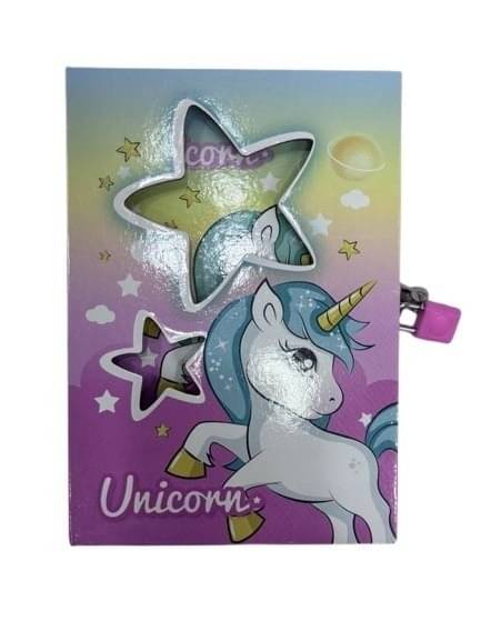     			Eclet 1 Unicorn Diary With Lock & Key Box For Boys/Girls Birthday Gifts For Kids A5 Gift Set Ruled Diary any random desingn will send 100 Pages  (Multicolor)