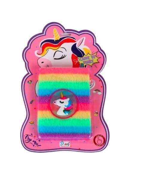     			Eclet 1 set unicorn fur led light diary notebook Gift Set A6 Notebook Ruled diary any random desingn will send 144 Pages  (Multicolor)