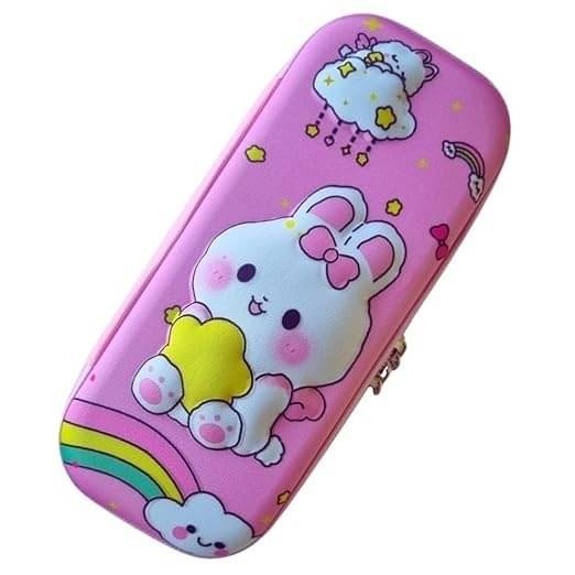     			Eclet 1pc 3D Pencil Case with Compartments,Pencil Pouch for Kids School Supply Organizer for Students,Stationery Box(any randon design will send) Art Plastic Pencil Box (Set of 1, Multicolor)