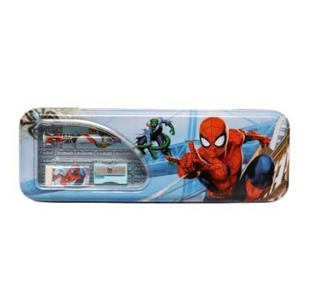    			Eclet 1pc Metal Pencil Box Case with Pencil, Eraser, Sharpener Stationery Set Double Layer Pencil Case Stationary Organizer for Kids Birthday Return Gift Art Metal Pencil Box Any Random Design Will Send You(Set of 1, Multicolor)