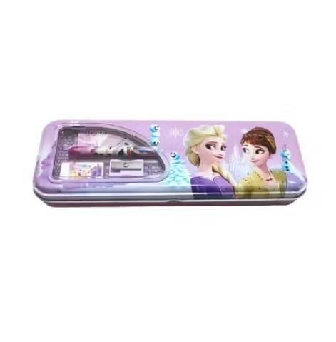     			Eclet 1pc Metal Pencil Box Case with Pencil, Eraser, Sharpener Stationery Set Double Layer Pencil Case Stationary Organizer for Kids Birthday Return Gift Art Metal Pencil Box Any Random Design Will Send You(Set of 1, Multicolor)