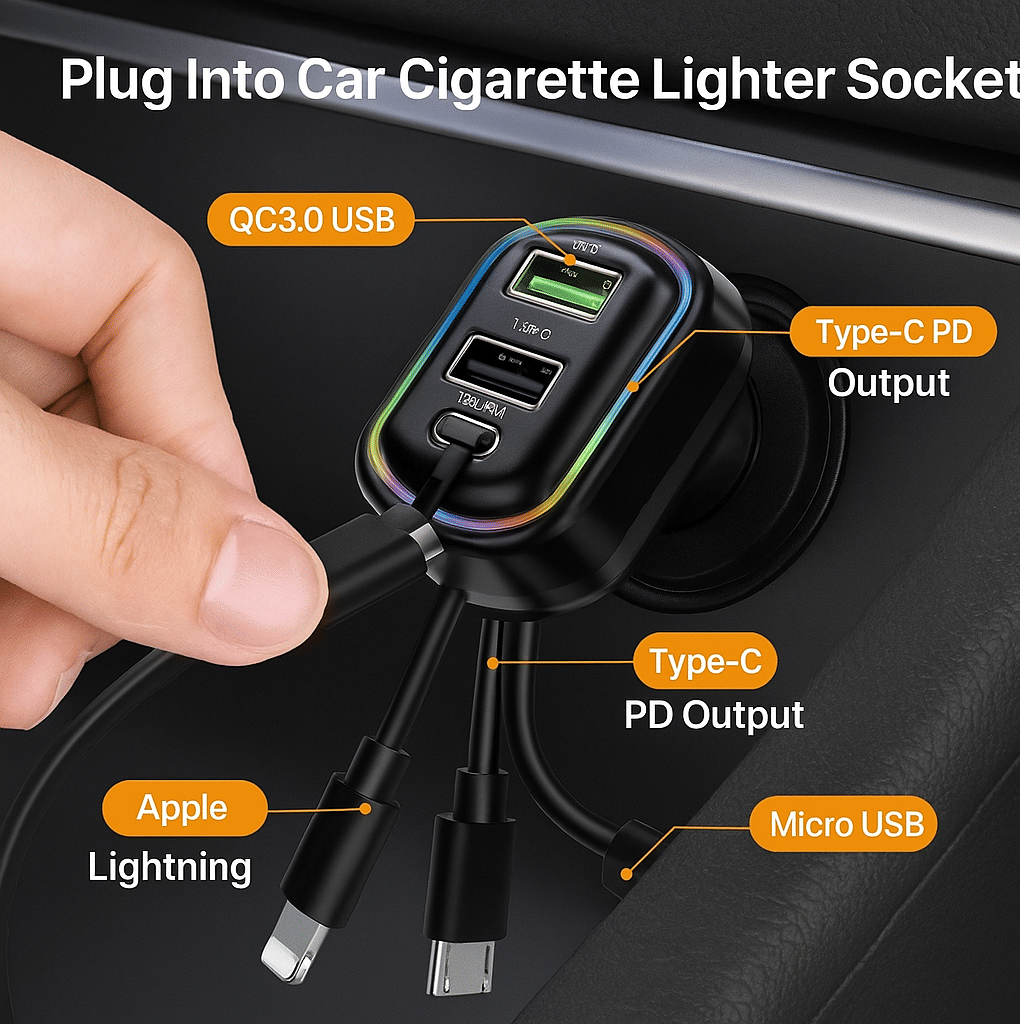     			HUG PUPPY Car Mobile Charger Q7 Black