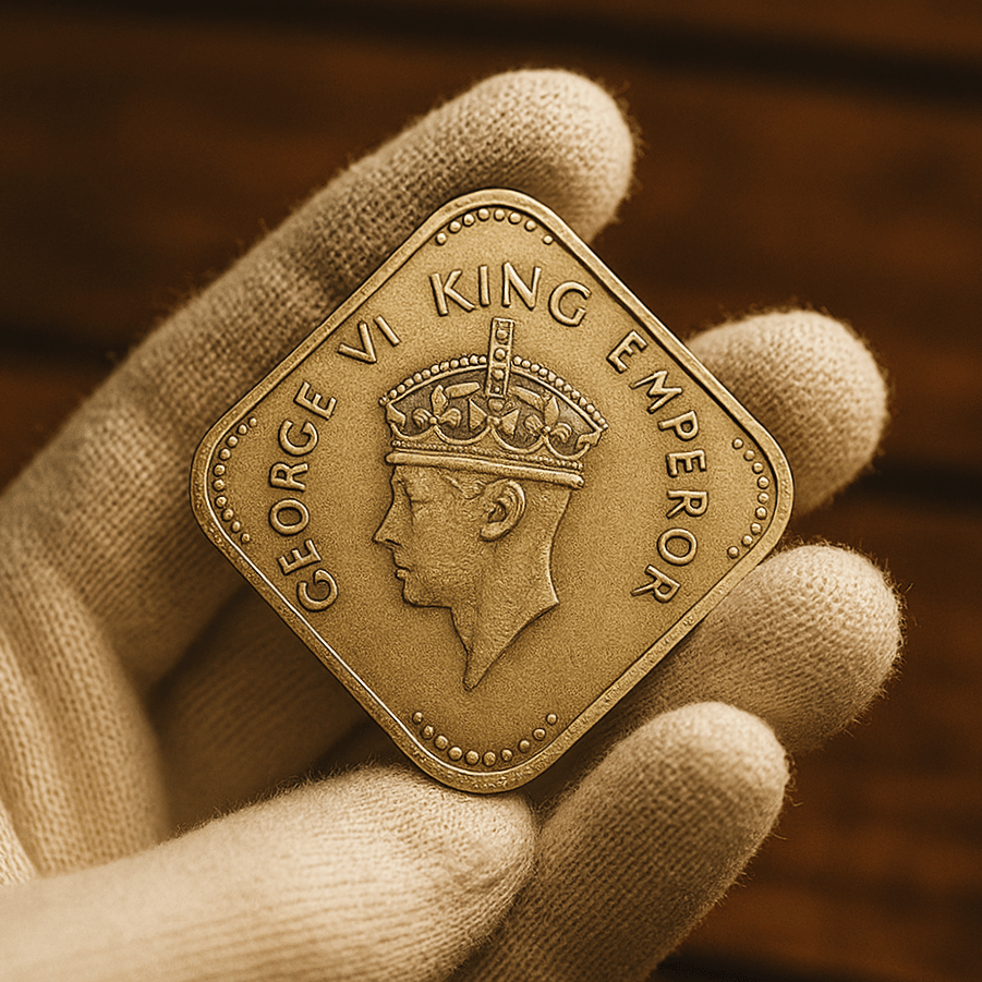     			India Rare 1 Rupee 1944 King George 6th, Old Unique Collective Coin