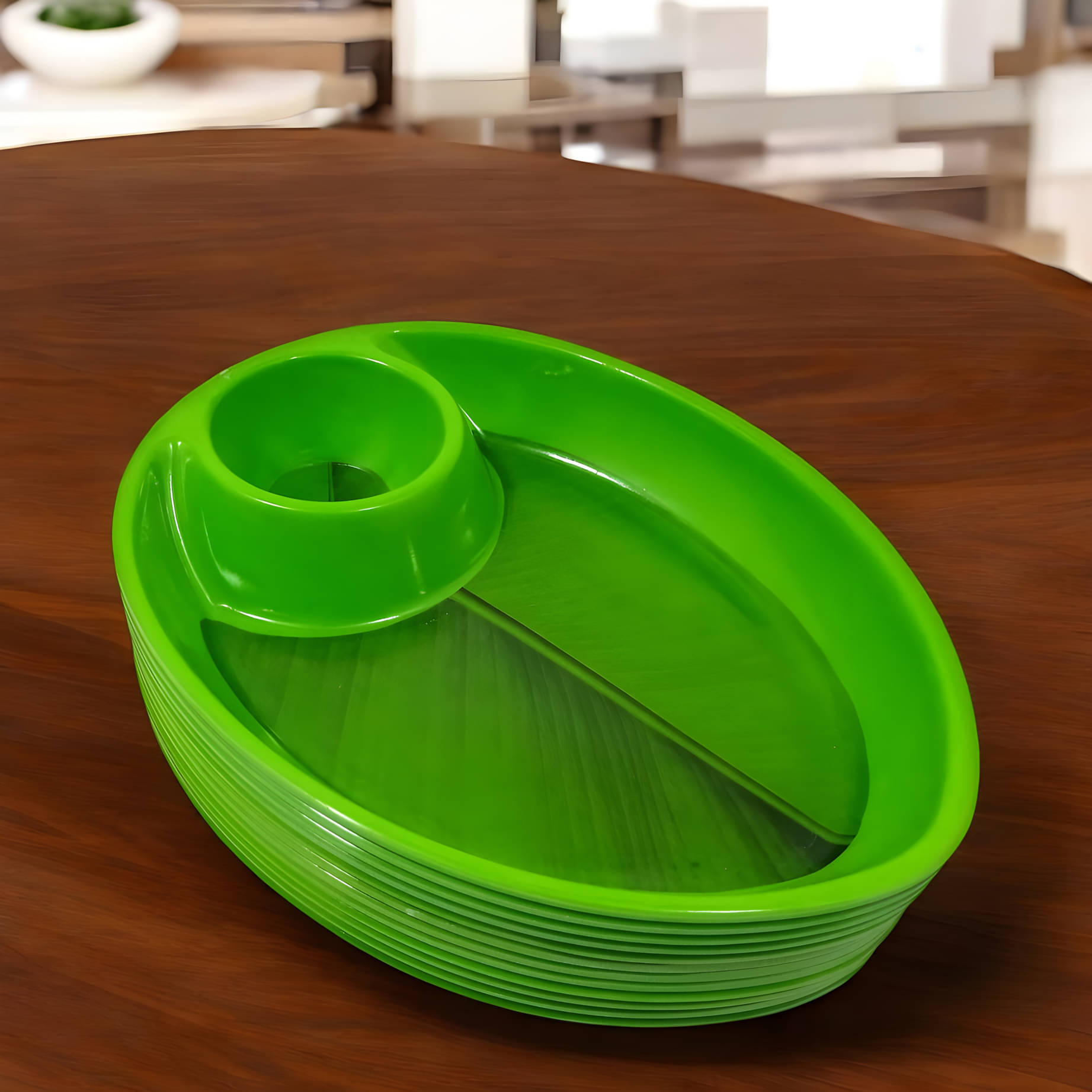     			Inpro 12 Pcs Melamine Dark Green Quarter Plate