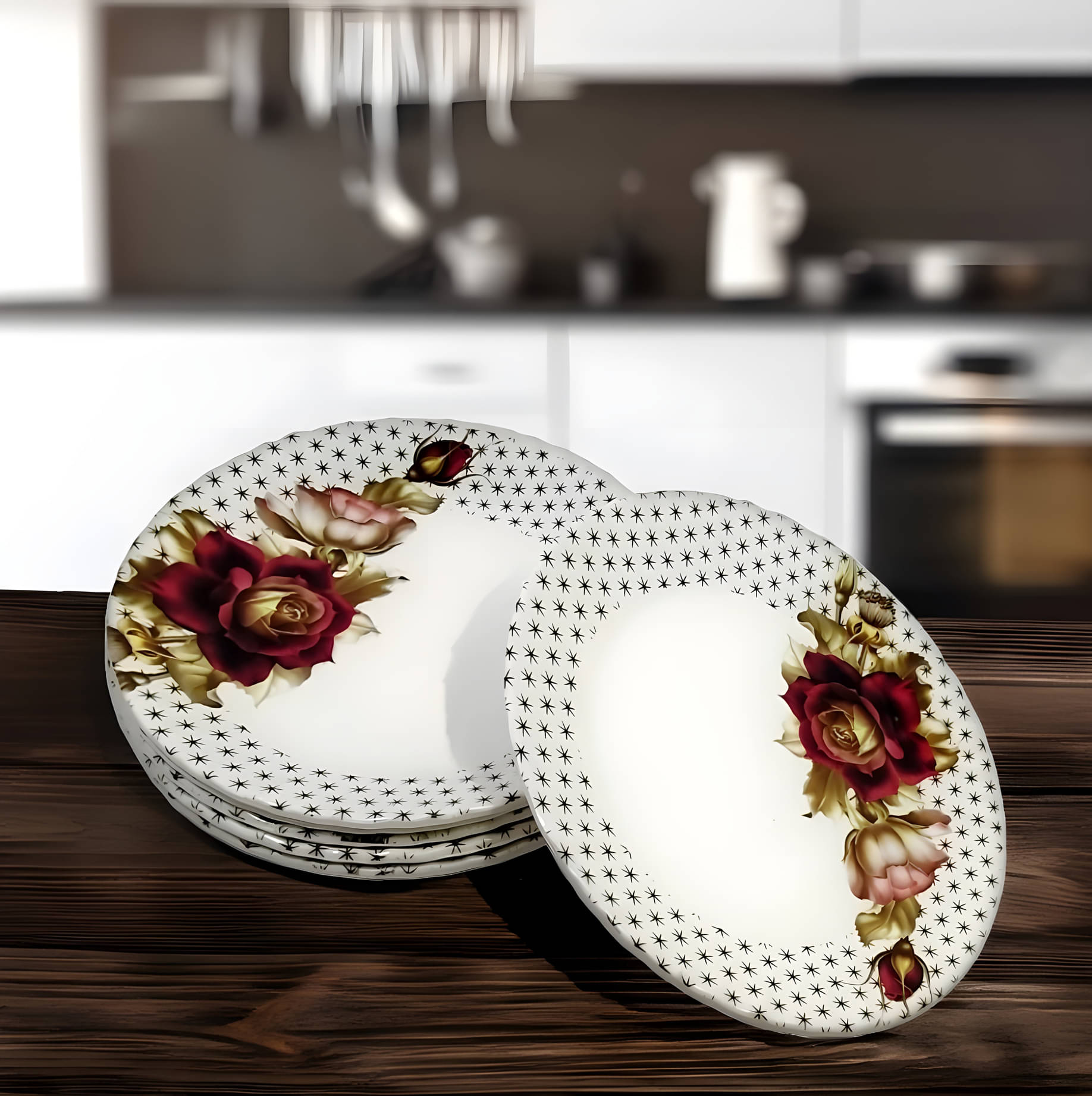 Inpro 6 Pcs Melamine Multi Color Half Plate Inpro 6 Pcs Melamine Multi Color Half Plate