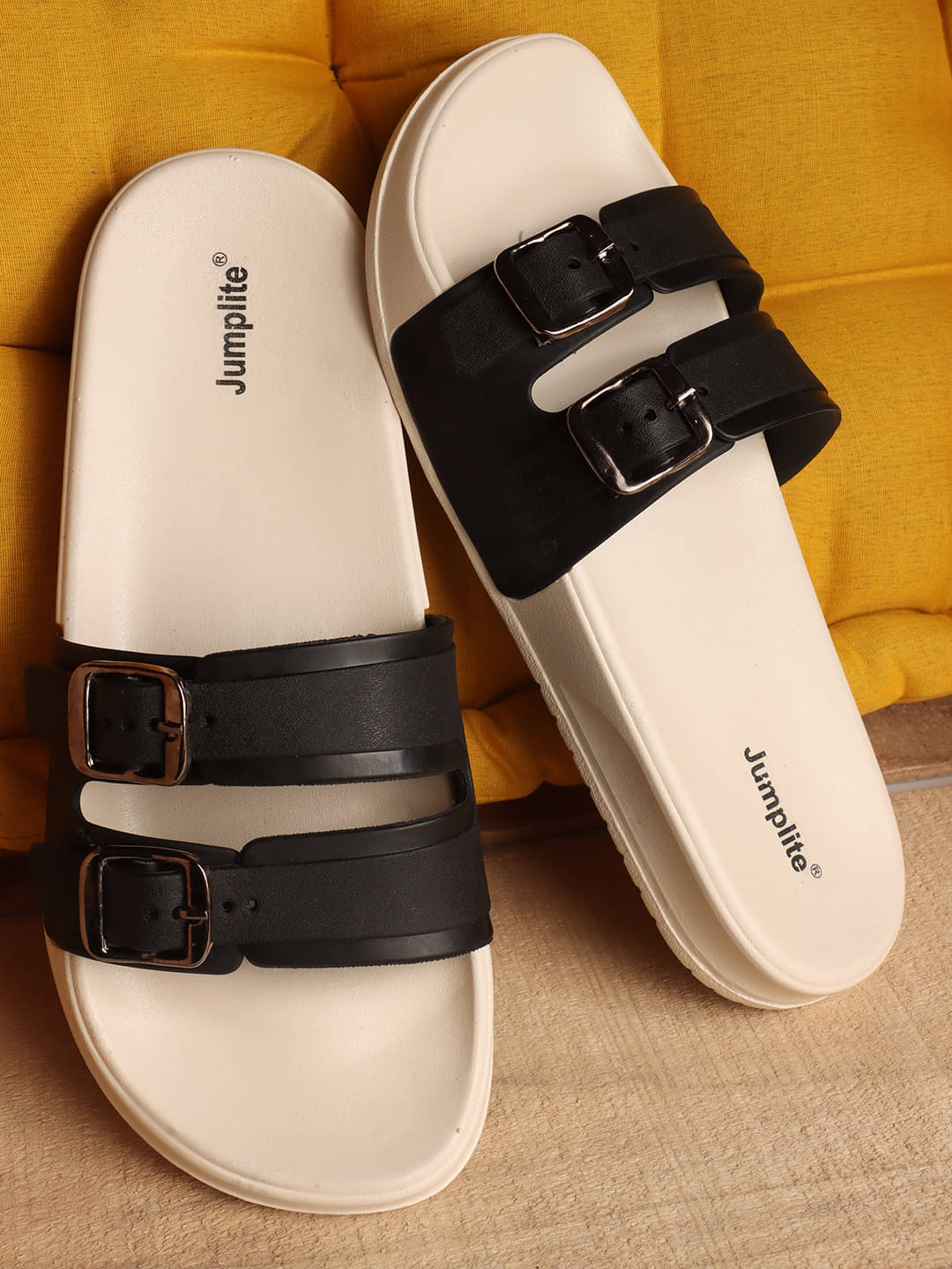     			JUMPLITE Black Women's Flats