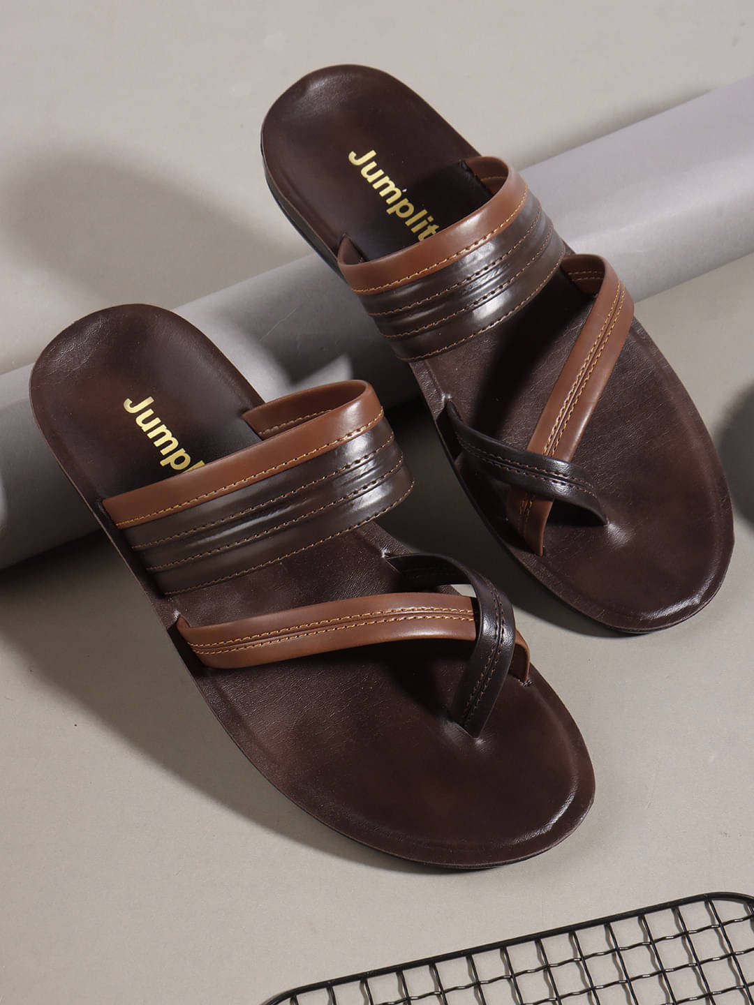    			JUMPLITE Tan Men's Daily Slipper