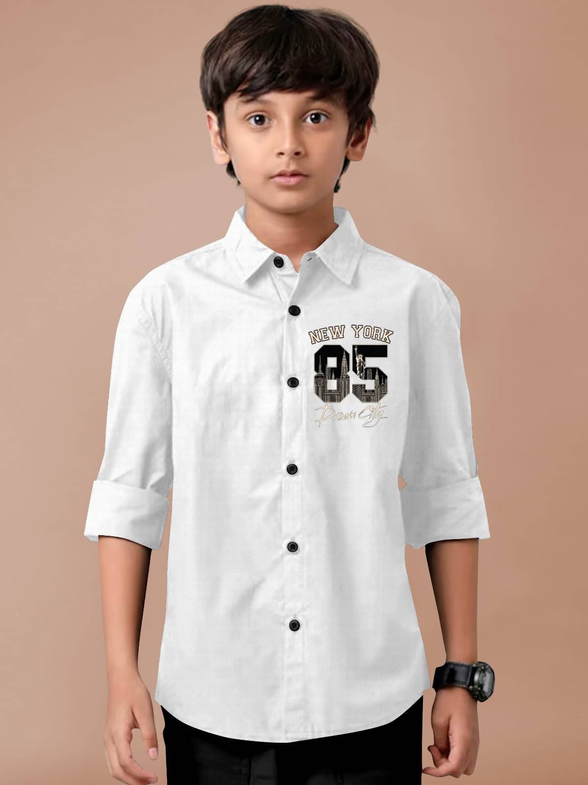 Jay Jagdamba suit house Pack of 1 Baby Boys Cotton Blend Full Sleeves Shirt ( White ) Jay Jagdamba suit house Pack of 1 Baby Boys Cotton Blend Full Sleeves Shirt ( White )