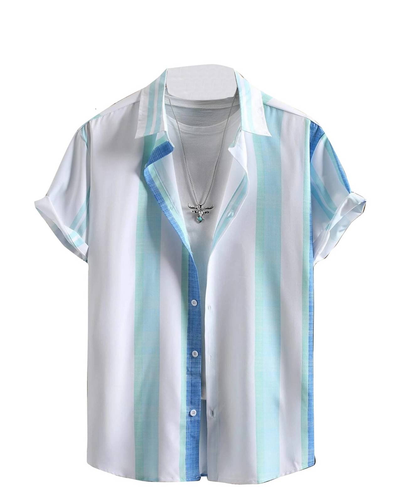 KAPDAX Cotton Flex Regular Fit Printed Half Sleeves Men's Casual Shirt - Aqua Blue ( Pack of 1 ) KAPDAX Cotton Flex Regular Fit Printed Half Sleeves Men's Casual Shirt - Aqua Blue ( Pack of 1 )