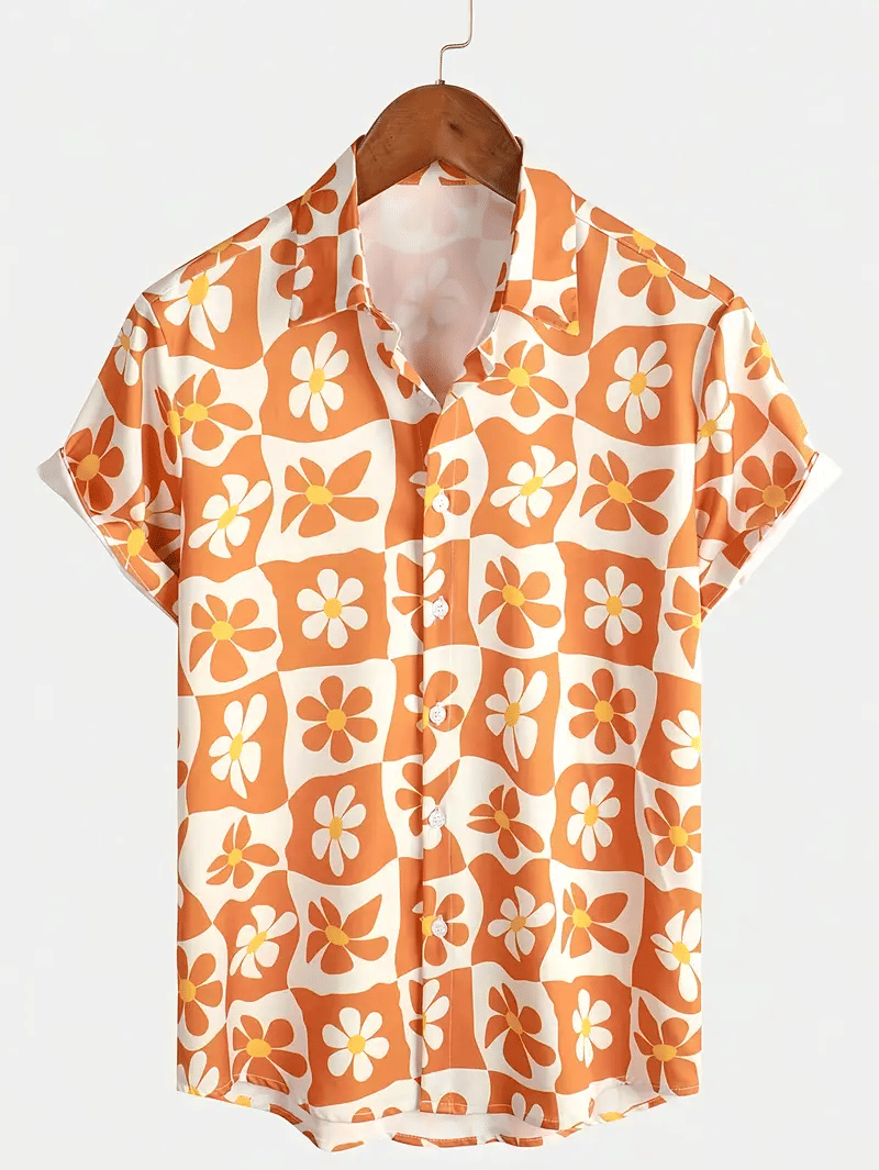 KAPDAX Cotton Flex Regular Fit Printed Half Sleeves Men's Casual Shirt - Orange ( Pack of 1 ) KAPDAX Cotton Flex Regular Fit Printed Half Sleeves Men's Casual Shirt - Orange ( Pack of 1 )