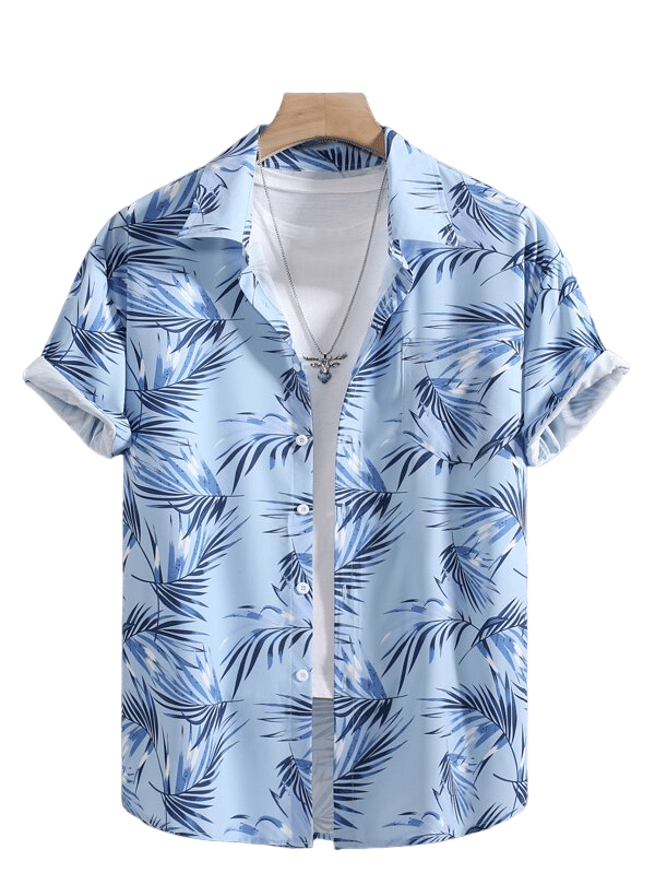     			KAPDAX Cotton Flex Regular Fit Printed Half Sleeves Men's Casual Shirt - Aqua Blue ( Pack of 1 )
