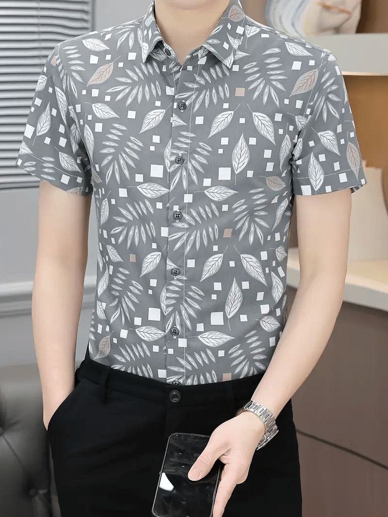 KAPDAX Cotton Flex Regular Fit Printed Half Sleeves Men's Casual Shirt - Grey ( Pack of 1 ) KAPDAX Cotton Flex Regular Fit Printed Half Sleeves Men's Casual Shirt - Grey ( Pack of 1 )