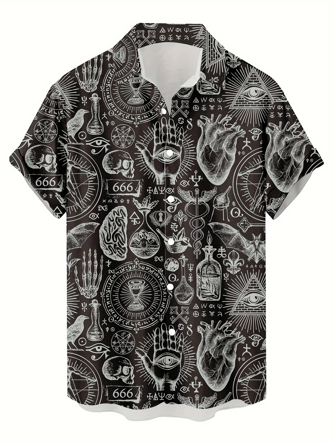 KAPDAX Cotton Flex Regular Fit Printed Half Sleeves Men's Casual Shirt - Black ( Pack of 1 ) KAPDAX Cotton Flex Regular Fit Printed Half Sleeves Men's Casual Shirt - Black ( Pack of 1 )