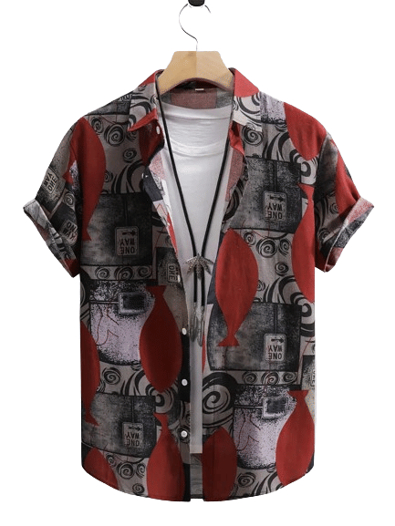 KAPDAX Cotton Flex Regular Fit Printed Half Sleeves Men's Casual Shirt - Red ( Pack of 1 ) KAPDAX Cotton Flex Regular Fit Printed Half Sleeves Men's Casual Shirt - Red ( Pack of 1 )