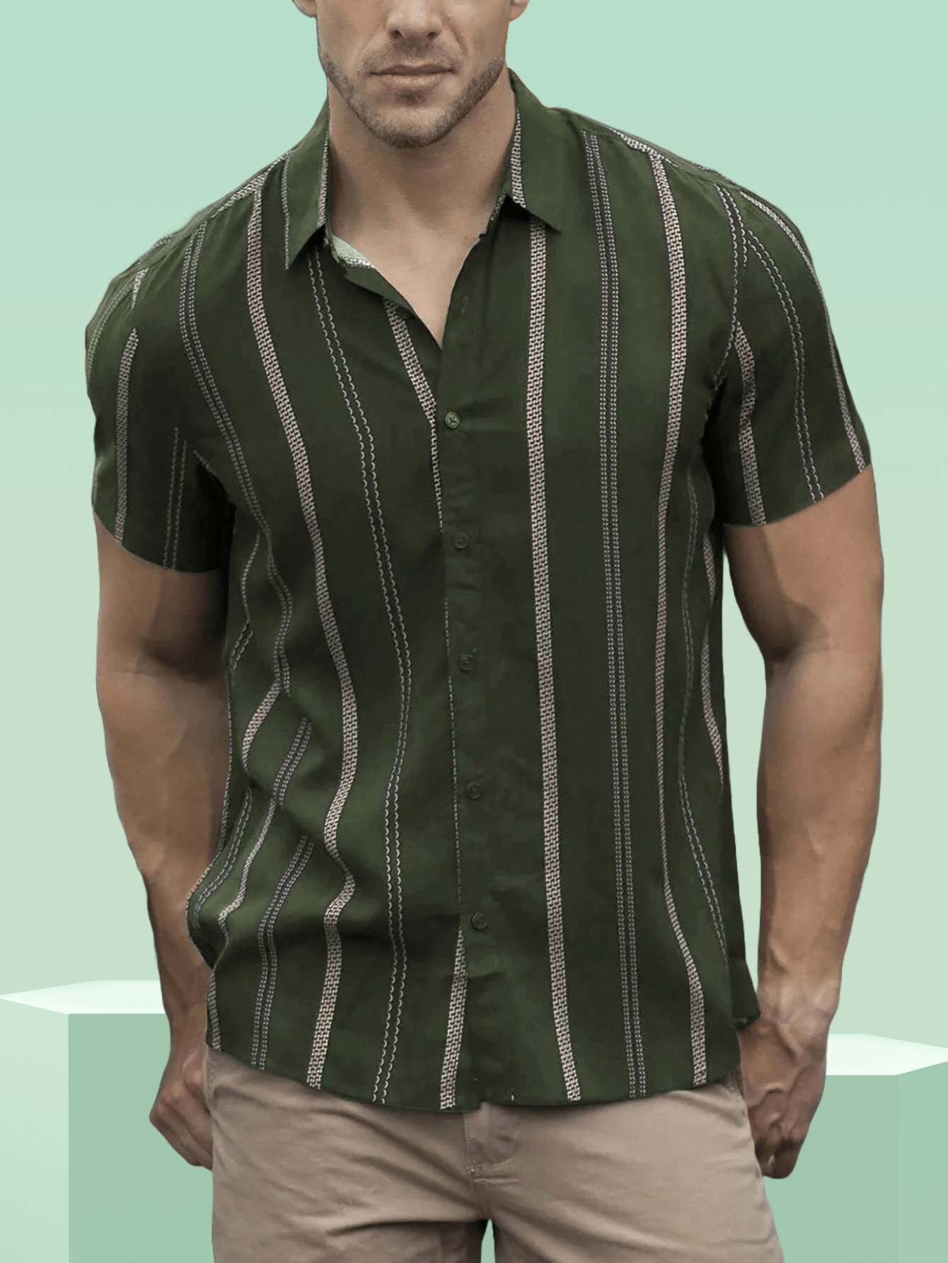 KAPDAX Cotton Flex Regular Fit Printed Half Sleeves Men's Casual Shirt - Green ( Pack of 1 ) KAPDAX Cotton Flex Regular Fit Printed Half Sleeves Men's Casual Shirt - Green ( Pack of 1 )