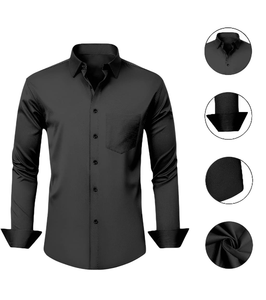     			LAXBON 100% Cotton Regular Fit Solids Full Sleeves Men's Casual Shirt - Black ( Pack of 1 )