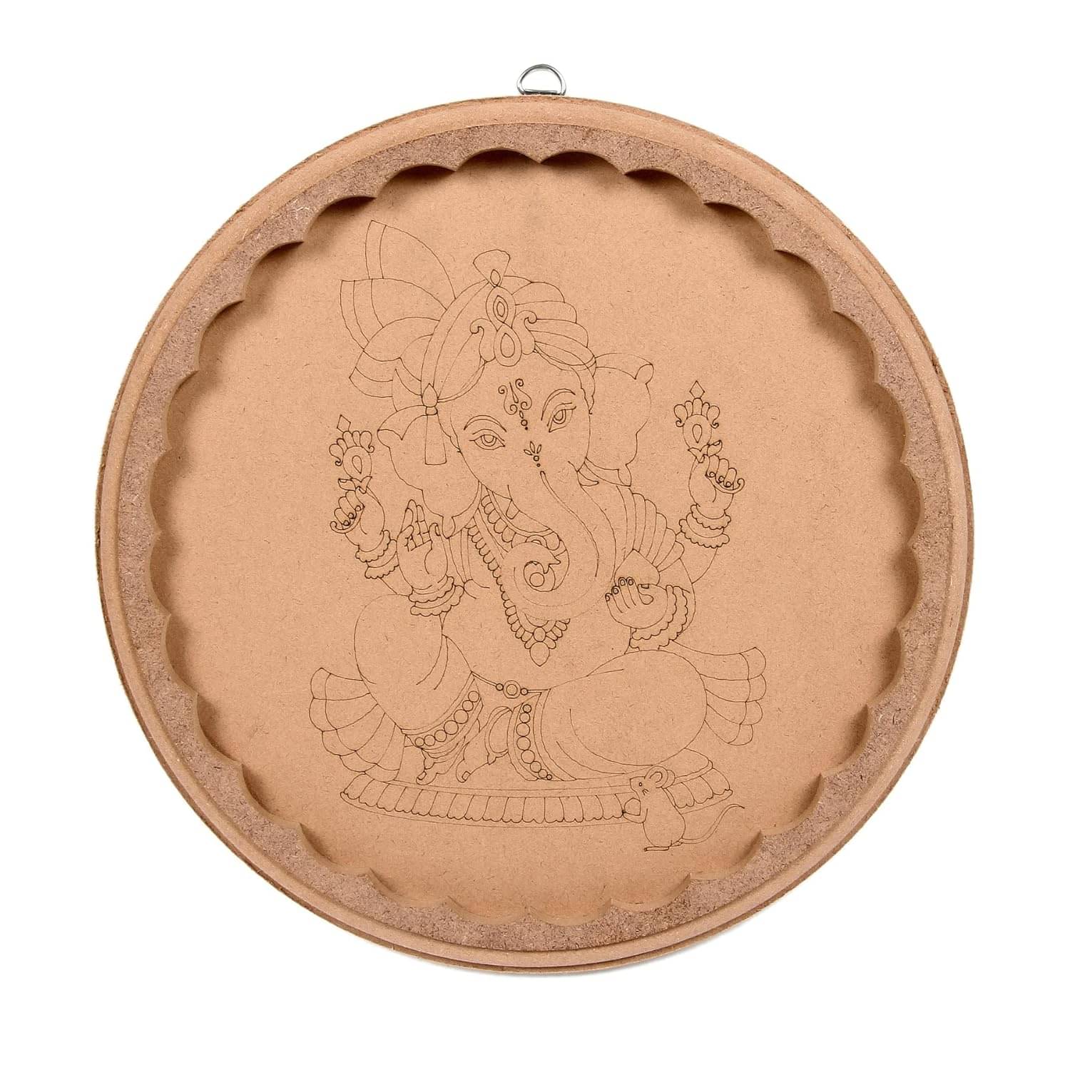     			Little Birdie Pre Marked MDF Boards Charming Ganesha with D Ring Approx - 8inch | Wooden Cutout for Craft| MDF Laser Cut Wood Base for Art & Craft, Home Decor, Wall Hanging