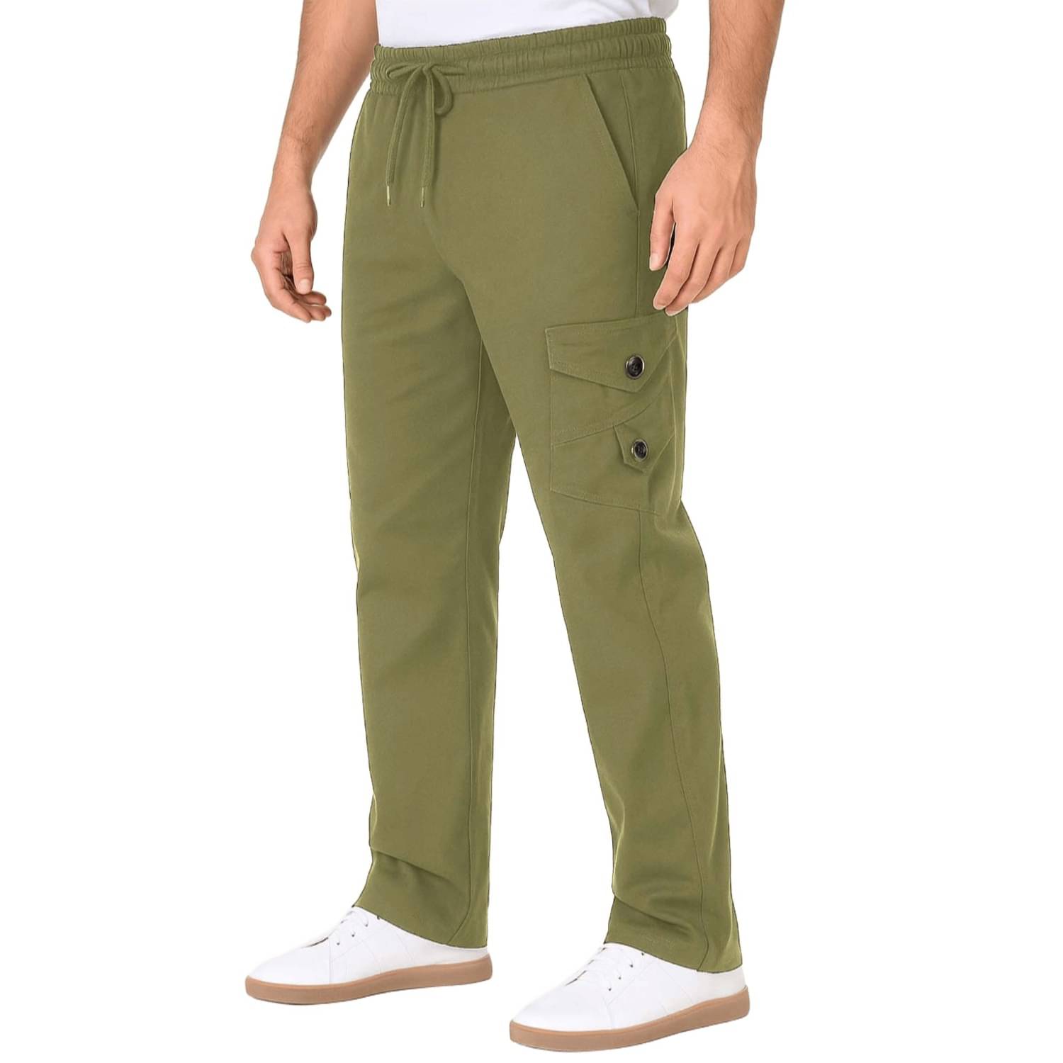     			MULTIWA Regular Flat Men's Cargos - Dark Green ( Pack of 1 )