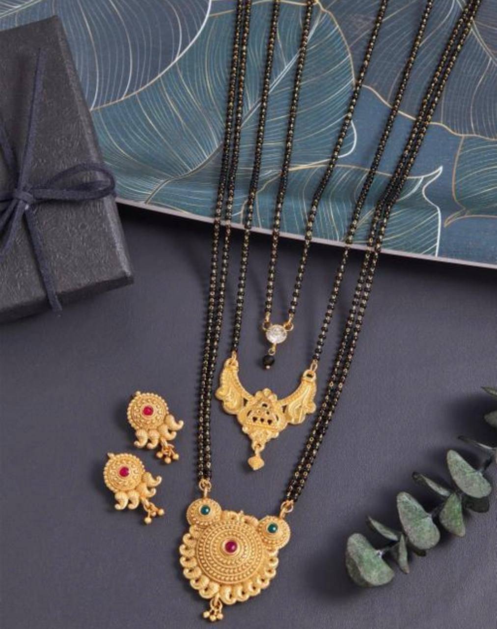     			OCHORI Golden Mangalsutra Set ( Pack of 3 )