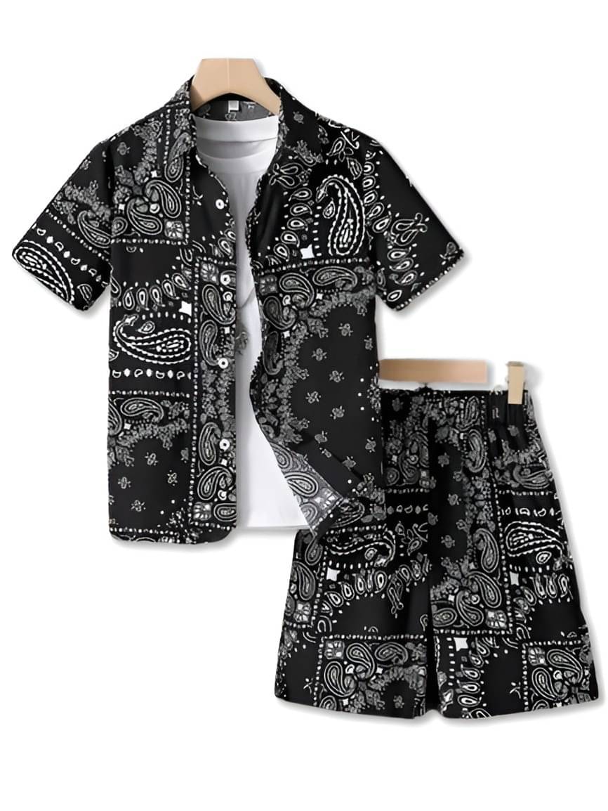     			Ocvito Pack of 1 Boys Cotton T-Shirt & Shorts Set ( Black )