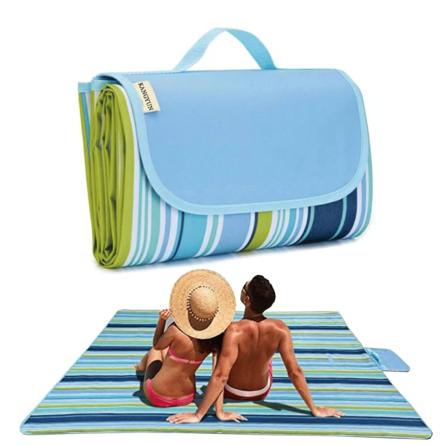Picnic Blanket Portable Beach Mat Waterproof Outdoor Blanket with Handle Lightweight & Foldable for Camping, Beach,Travel & Hiking (Blue) Picnic Blanket Portable Beach Mat Waterproof Outdoor Blanket with Handle Lightweight & Foldable for Camping, Beach,Travel & Hiking (Blue)