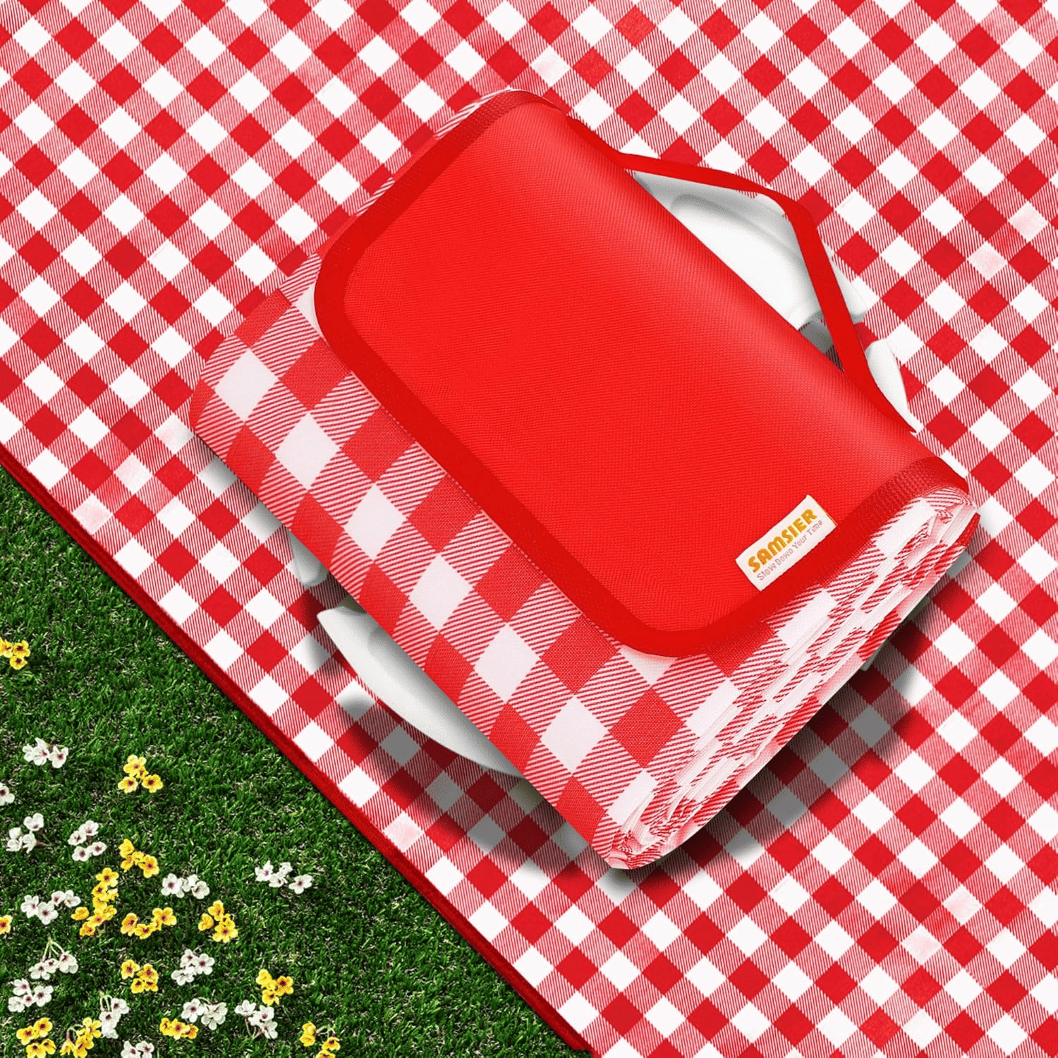 Picnic Blanket Portable Beach Mat Waterproof Outdoor Blanket with Handle Lightweight & Foldable for Camping, Beach,Travel & Hiking (Red) Picnic Blanket Portable Beach Mat Waterproof Outdoor Blanket with Handle Lightweight & Foldable for Camping, Beach,Travel & Hiking (Red)