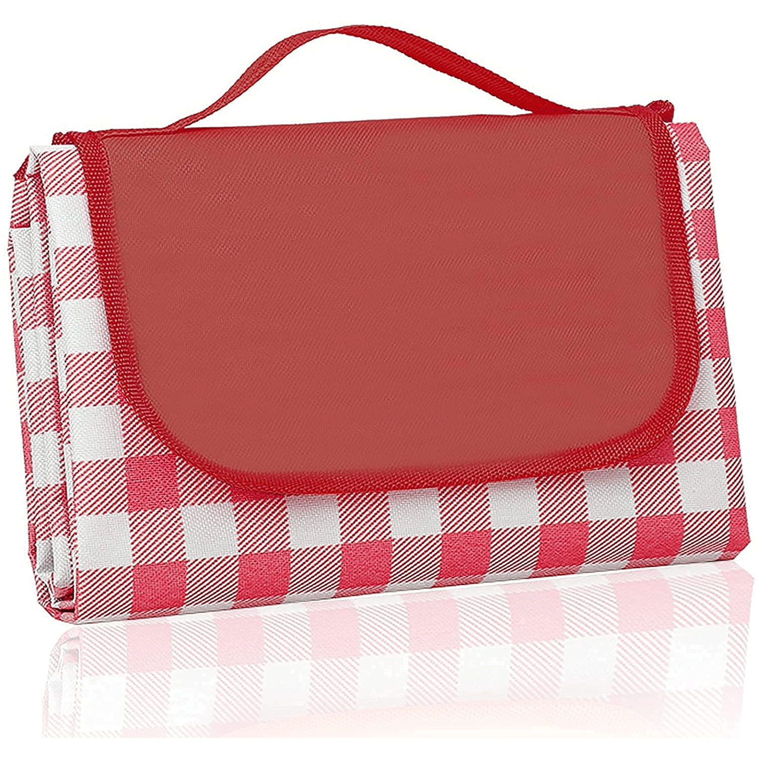     			Picnic Blanket Portable Beach Mat Waterproof Outdoor Blanket with Handle Lightweight & Foldable for Camping, Beach,Travel & Hiking (Red)