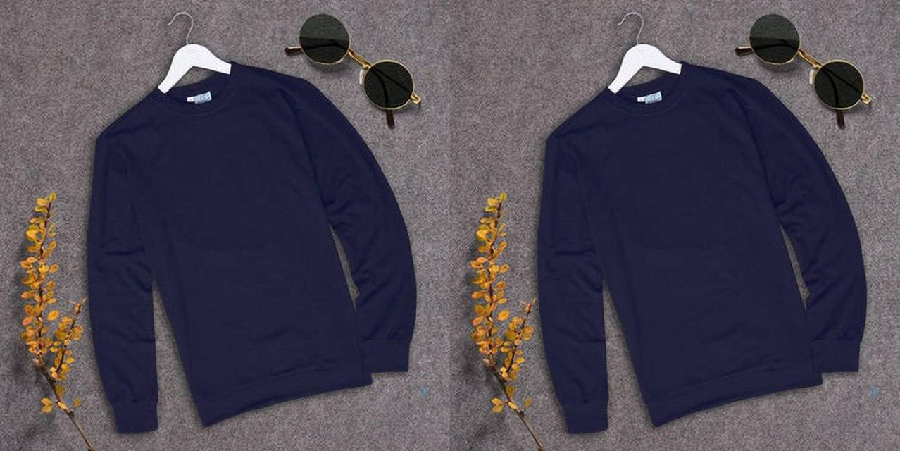RABBY Men Polyester Regular Fit Solid T-Shirt ( Navy Blue ) RABBY Men Polyester Regular Fit Solid T-Shirt ( Navy Blue )