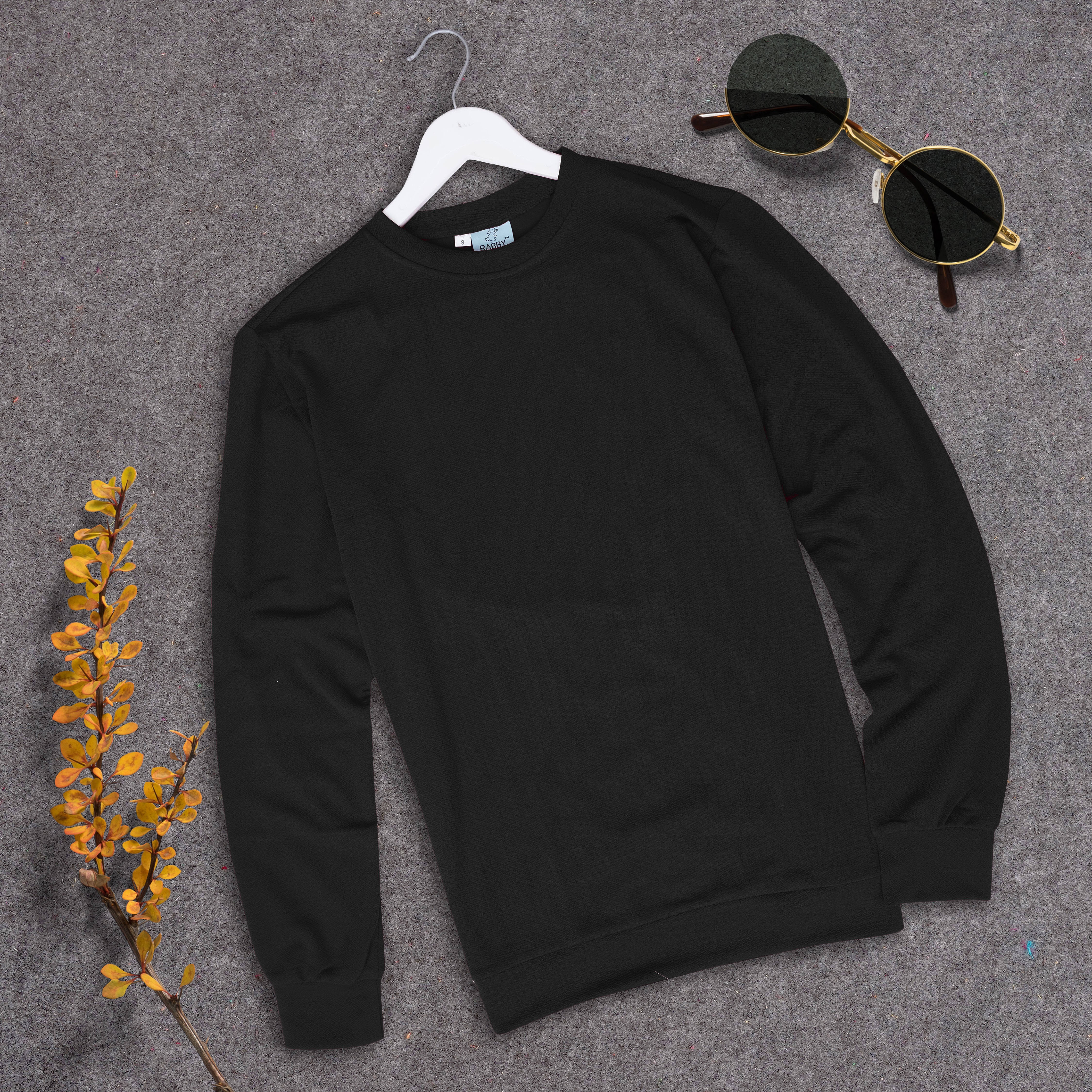     			RABBY Men Polyester Regular Fit Solid T-Shirt ( Black )