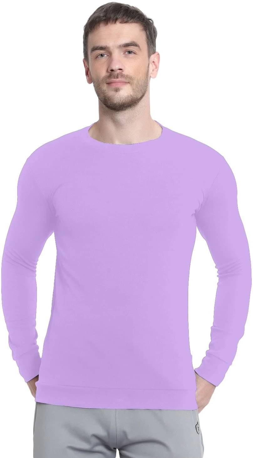    			RABBY Men Polyester Regular Fit Solid T-Shirt ( Purple )