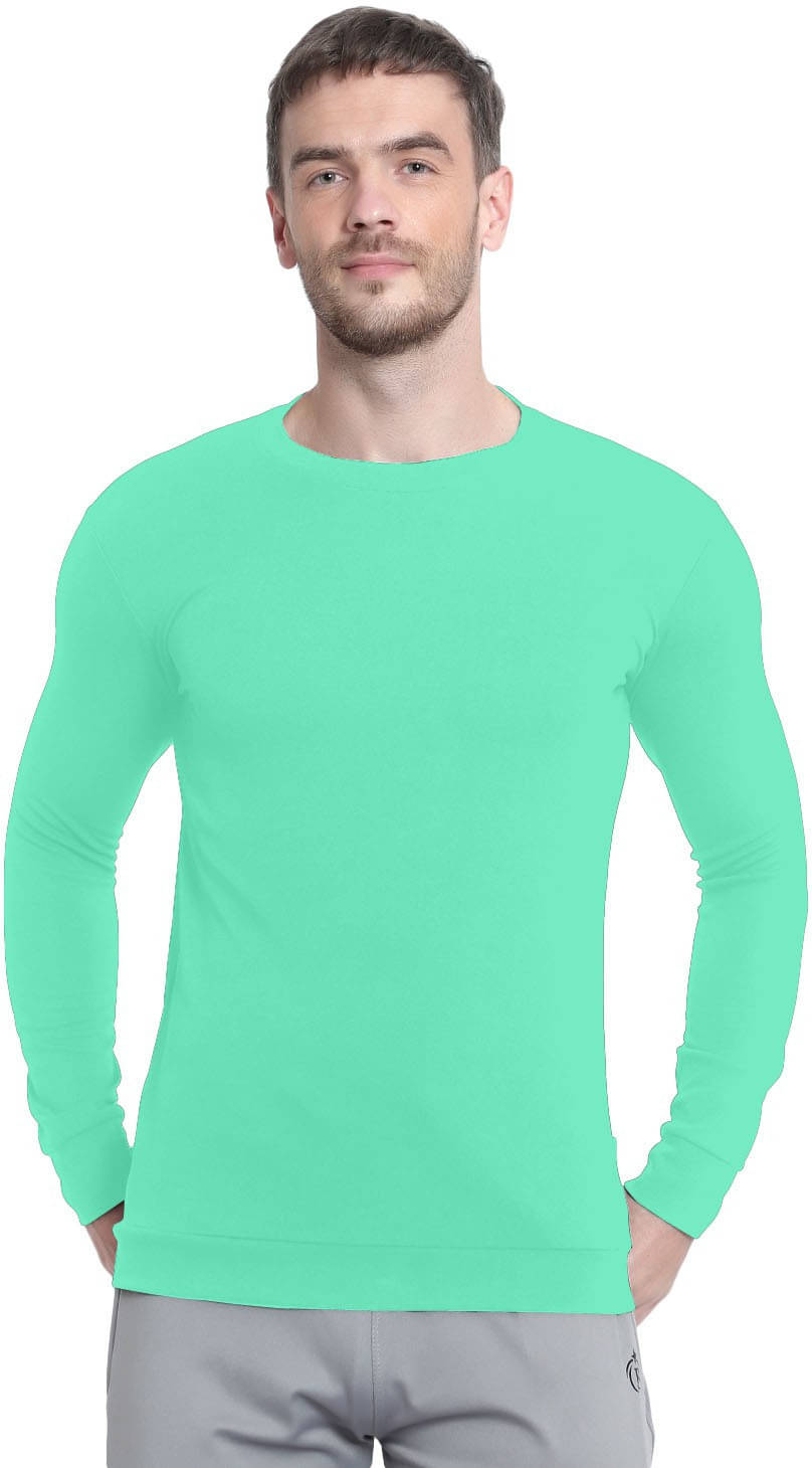RABBY Men Polyester Regular Fit Solid T-Shirt ( Light Green ) RABBY Men Polyester Regular Fit Solid T-Shirt ( Light Green )
