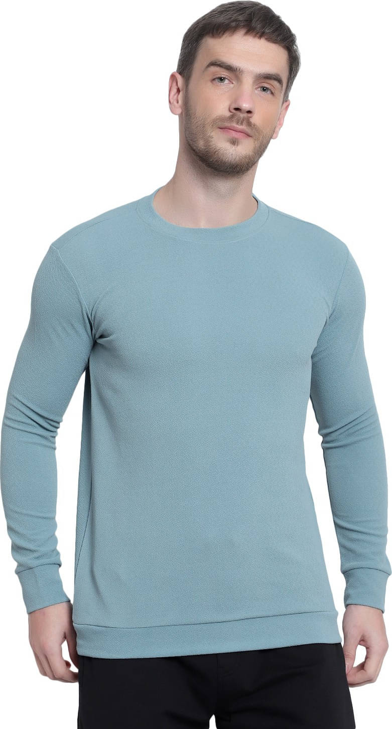 RABBY Men Polyester Regular Fit Solid T-Shirt ( Light Blue ) RABBY Men Polyester Regular Fit Solid T-Shirt ( Light Blue )