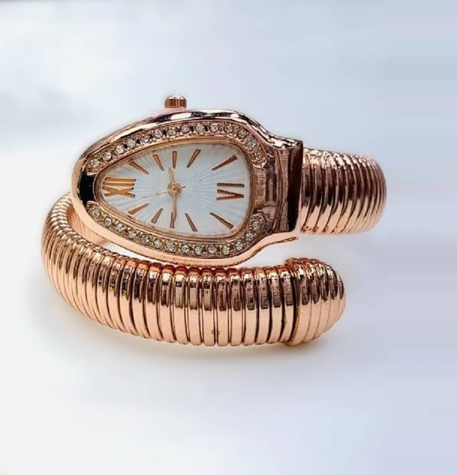 Rhonium Rose Gold Metal Analog Womens Watch