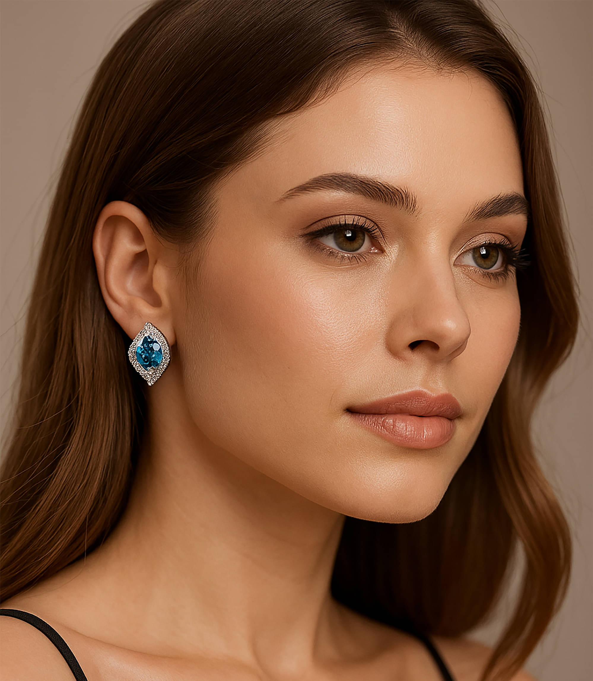     			SHANKHRAJ MA LL Sky Blue Stud Earrings ( Pack of 1 )