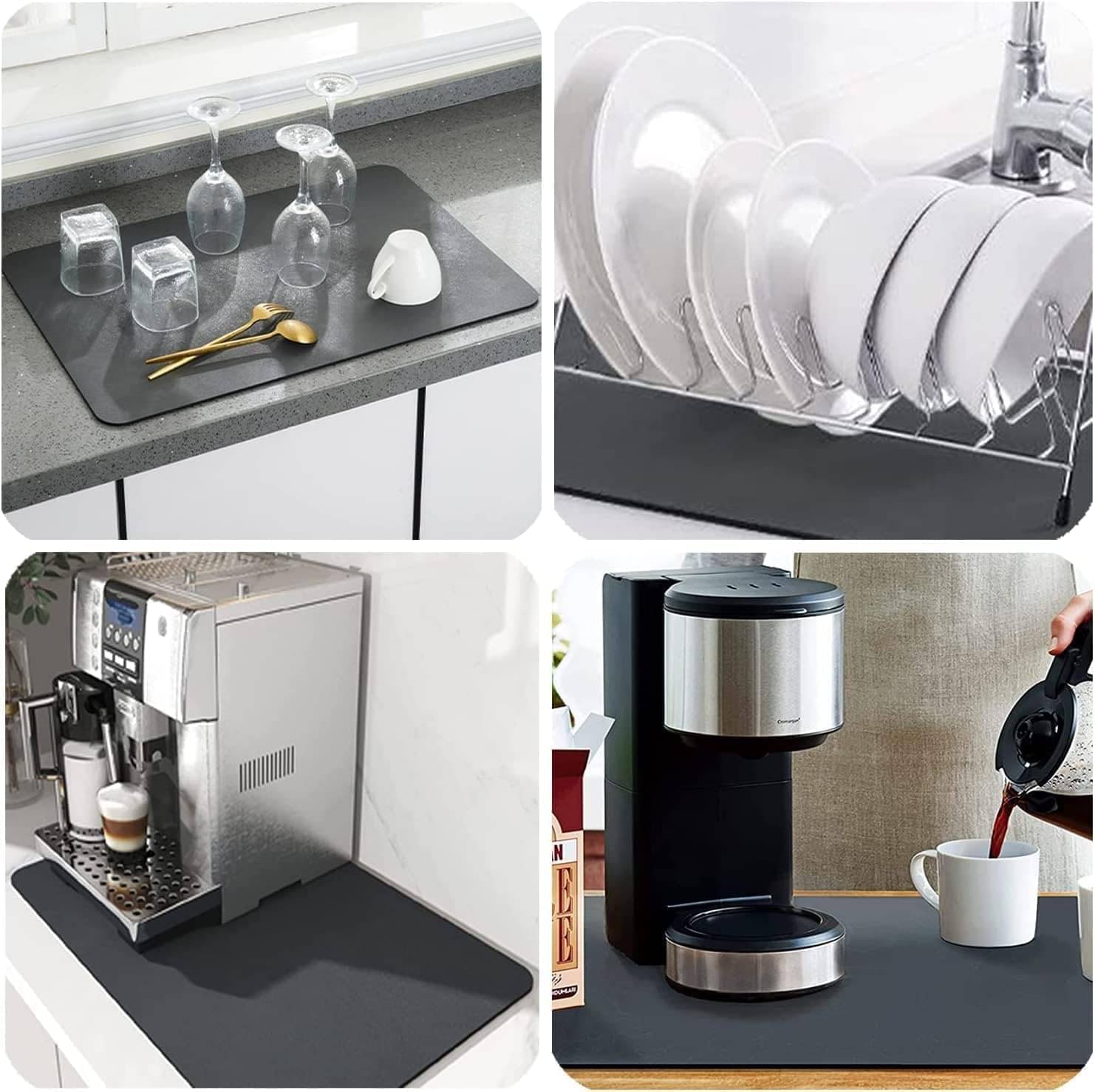 SKYVILLA™ AquaShield Countertop Protector Mat For Kitchen Drying Mat And Utensils Drying mat (40 x 60 cm) SKYVILLA™ AquaShield Countertop Protector Mat For Kitchen Drying Mat And Utensils Drying mat (40 x 60 cm)