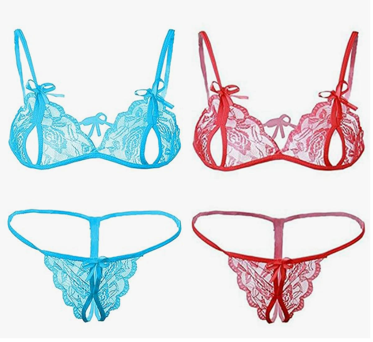     			SLKS India Craft Lace Non Padded Bra & Panty Set ( Multicolor15 , Pack of 2 )