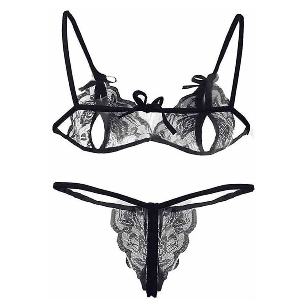 SLKS India Craft Lace Non Padded Bra & Panty Set ( Black , Pack of 1 ) SLKS India Craft Lace Non Padded Bra & Panty Set ( Black , Pack of 1 )