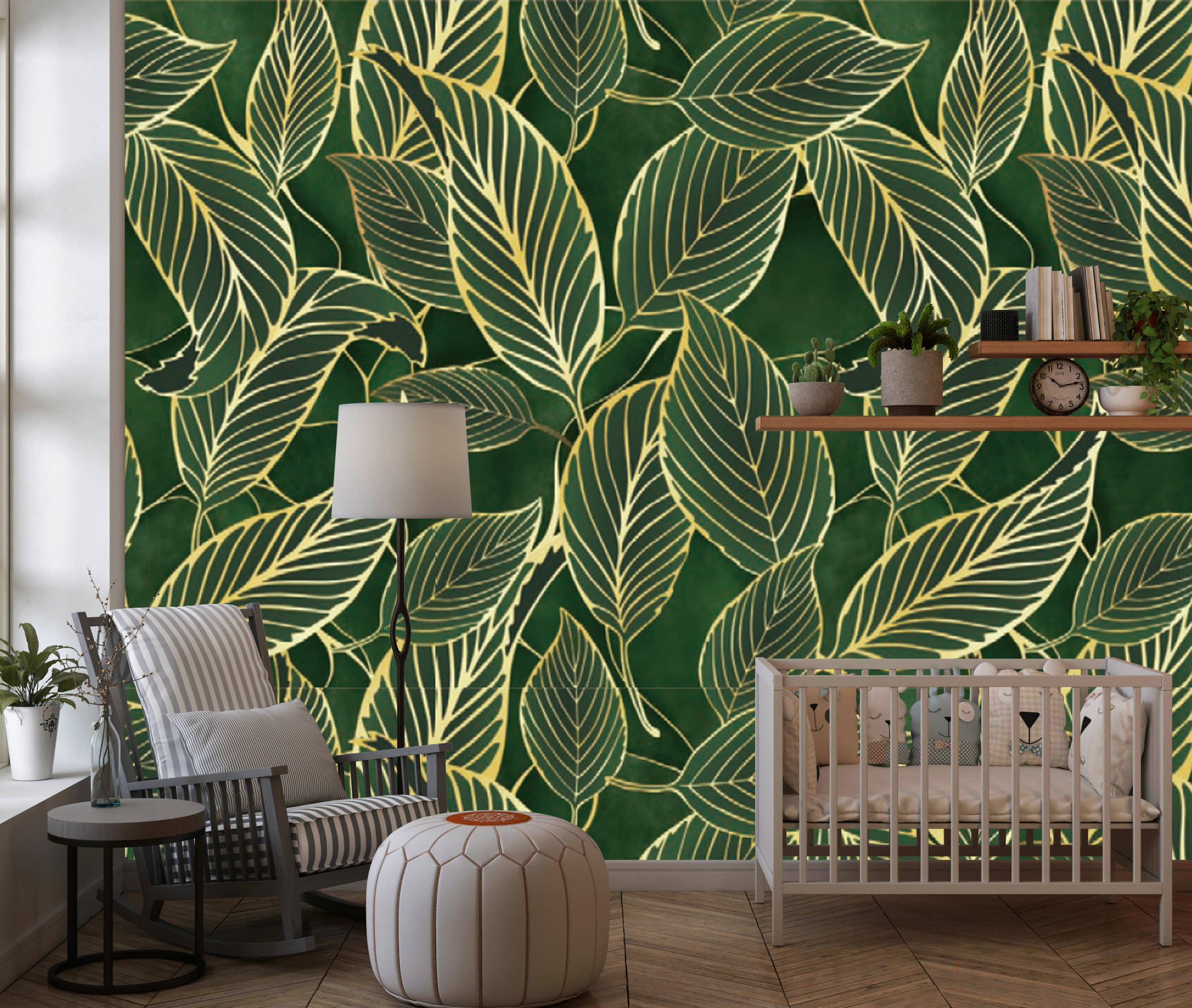 Sekhmet GREEN GOLD PAN  Self-Adhesive Wallpaper Waterproof Old Furniture Vinyl Stickers Wooden Door Wardrobe Desktop PVC Wall Papers(60*200)