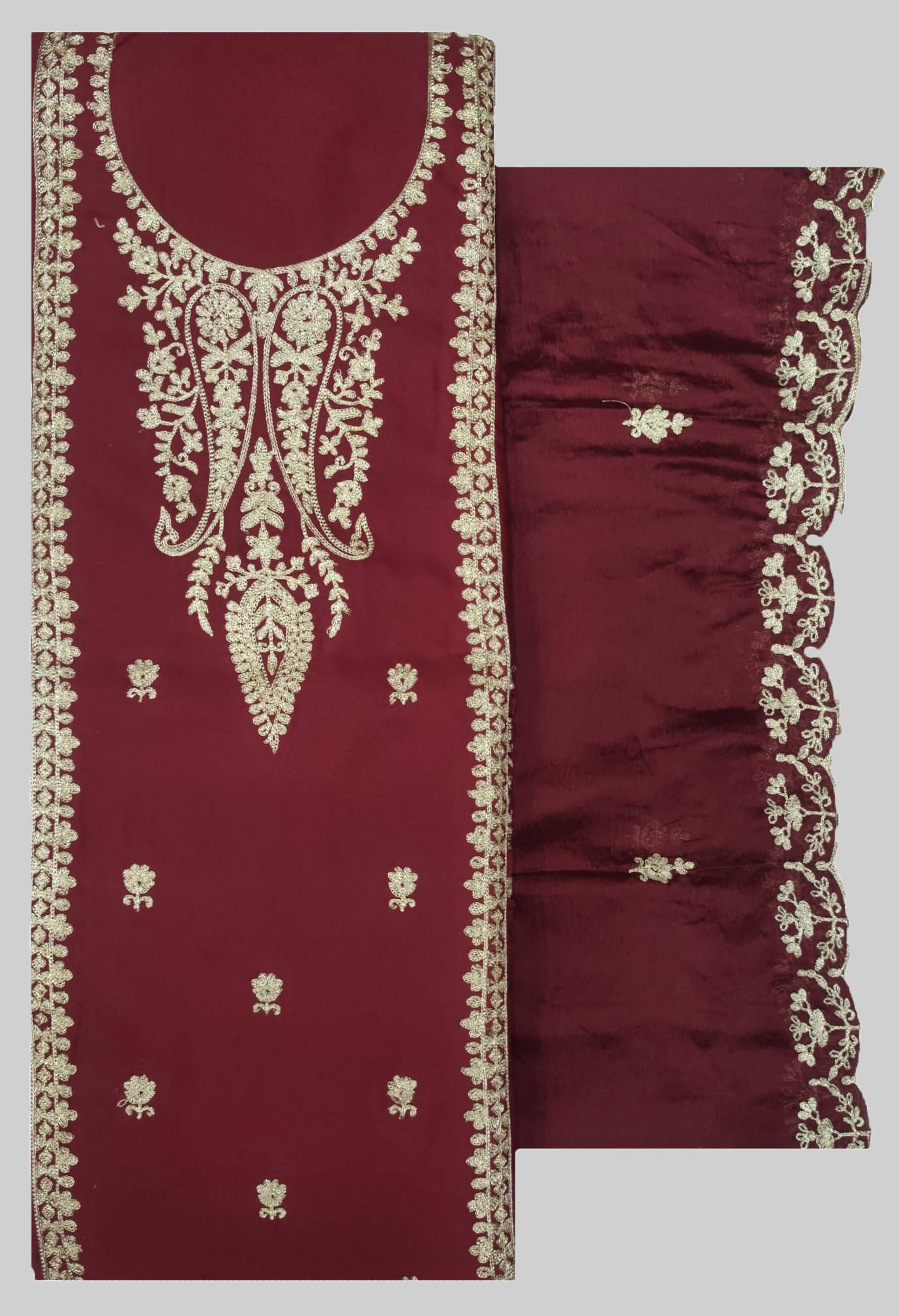     			Soul Essence Women Cotton Unstitched Dress Material ( Maroon )