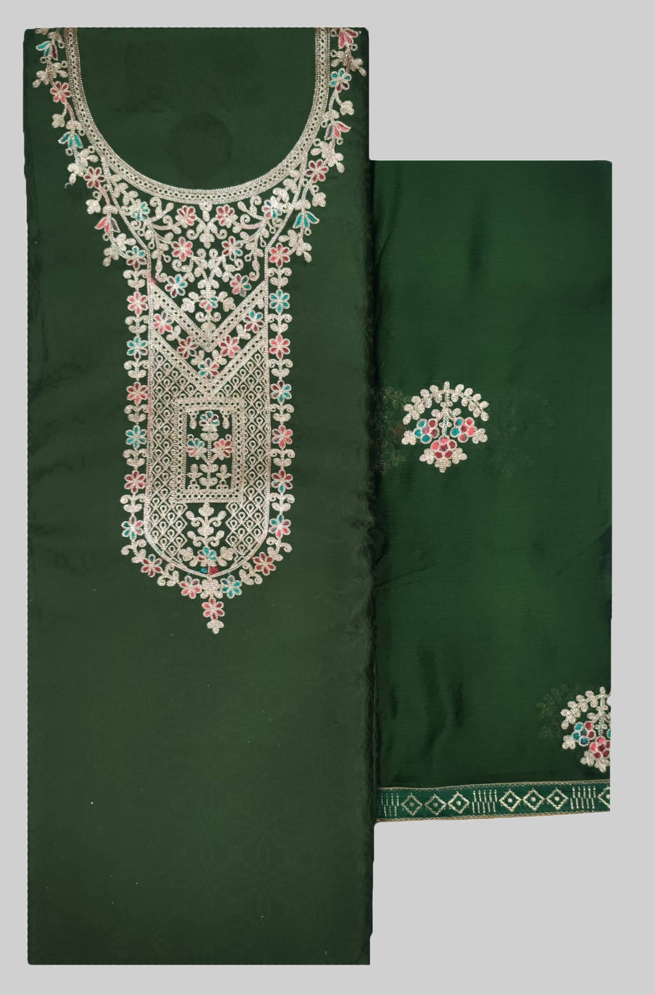     			Soul Essence Women Cotton Unstitched Dress Material ( Green )