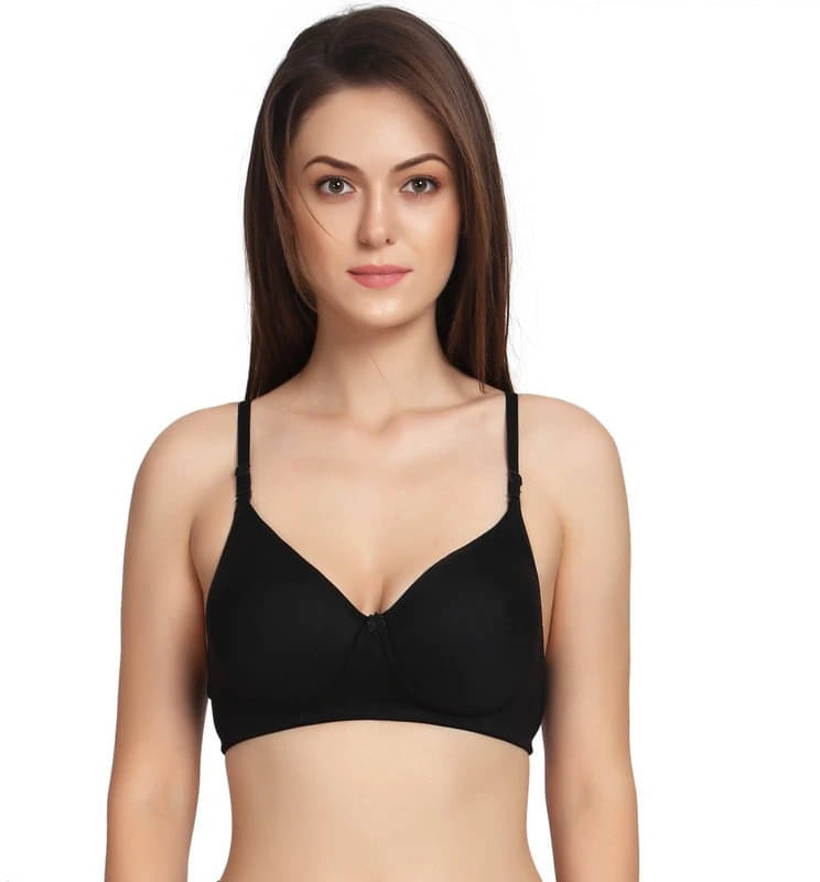 Thread Sutra Pack of 1 Cotton Lightly Padded T-Shirt Bra For Women ( Black ) Thread Sutra Pack of 1 Cotton Lightly Padded T-Shirt Bra For Women ( Black )
