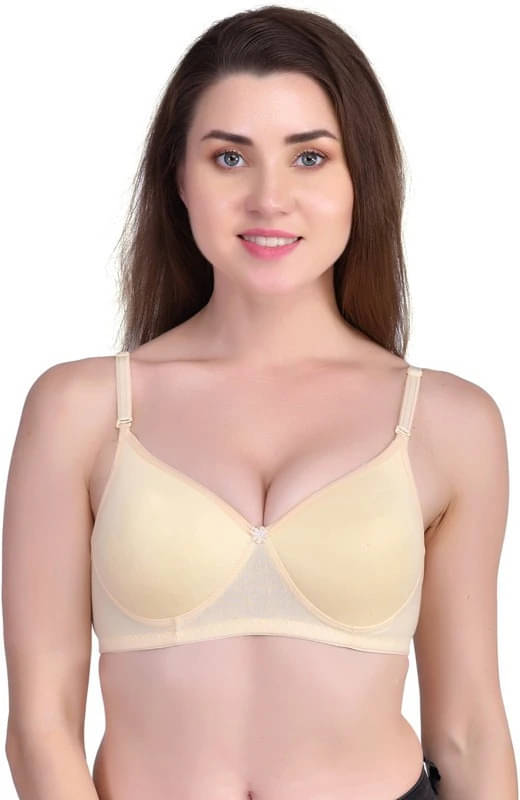 Thread Sutra Pack of 1 Cotton Lightly Padded T-Shirt Bra For Women ( Beige ) Thread Sutra Pack of 1 Cotton Lightly Padded T-Shirt Bra For Women ( Beige )