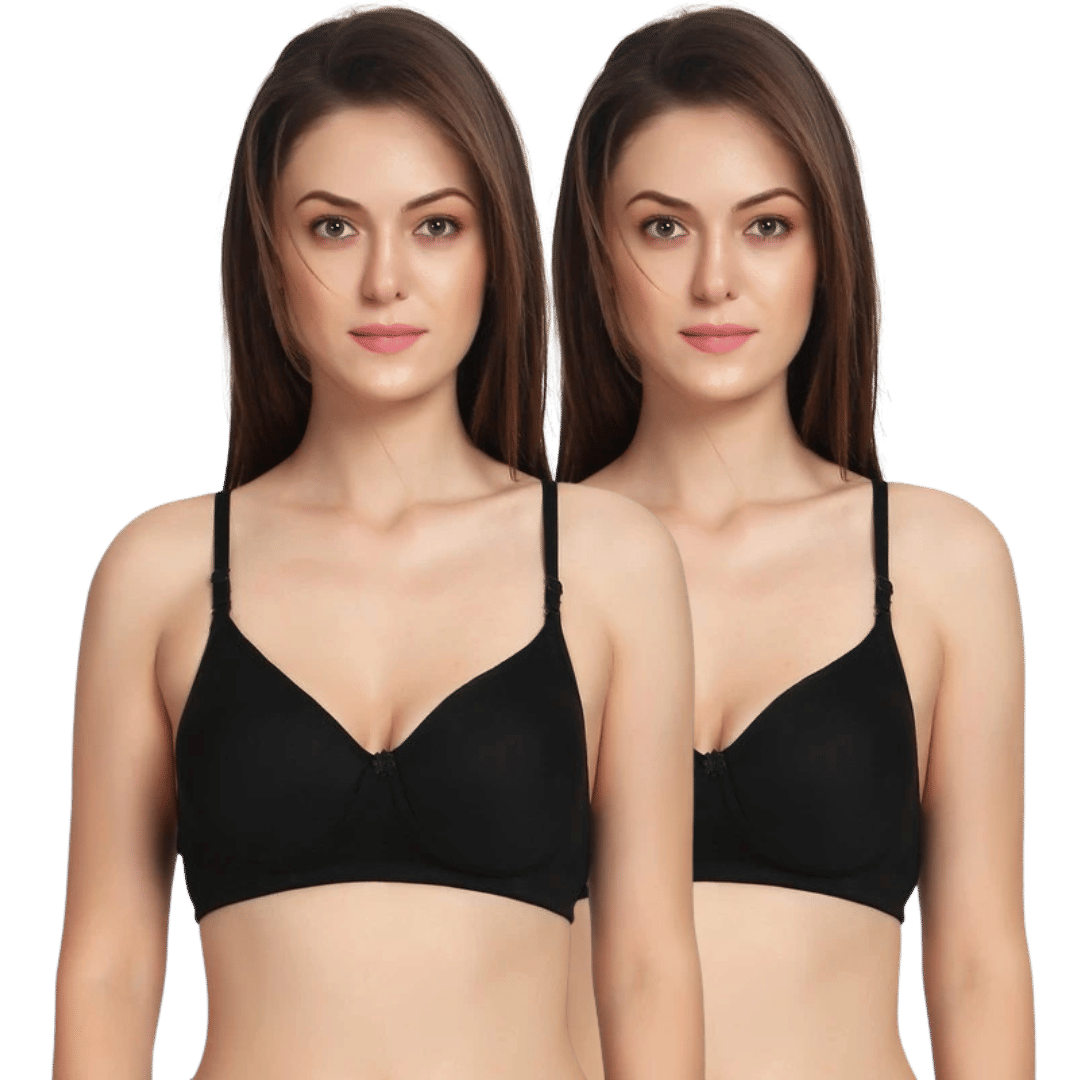    			Thread Sutra Pack of 2 Cotton Lightly Padded T-Shirt Bra For Women ( Multicolor )