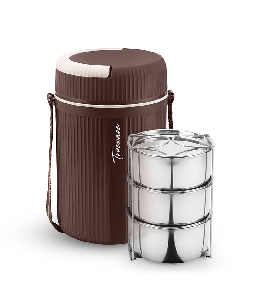     			Trueware Quick Meal 3 Inner Steel Plastic Insulated Lunch Box 3 - Container ( Pack of 1 )