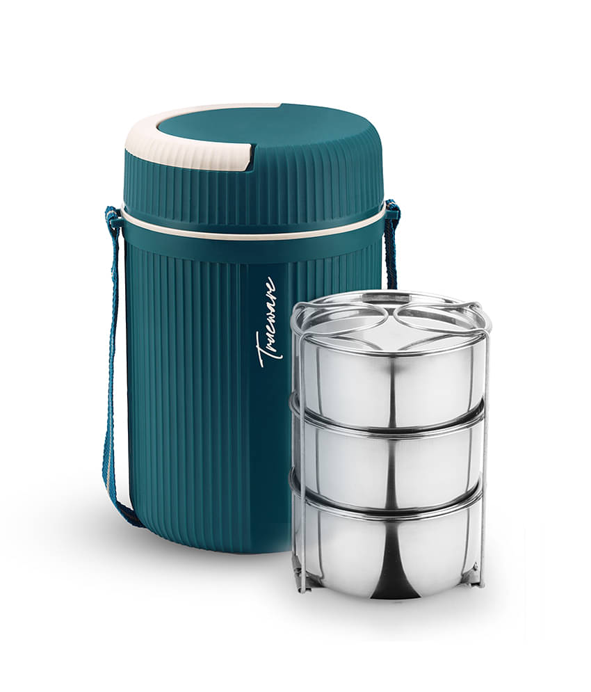     			Trueware Quick Meal 3 Inner Steel Plastic Insulated Lunch Box 3 - Container ( Pack of 1 )