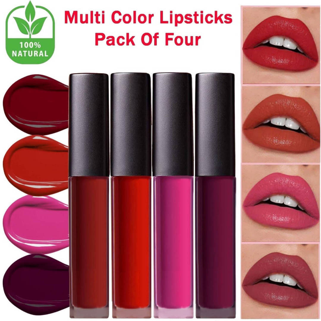     			VAGONS Multi Matte Long Lasting Liquid Lipstick ( Pack of 4 )