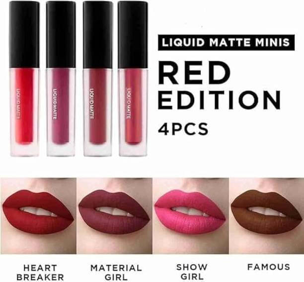     			VAGONS Multi Matte Long Lasting Liquid Lipstick ( Pack of 4 )